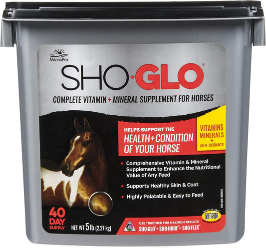 5lb Manna Pro Sho-Glo Supplement: Healthy Skin & Coat Vitamins for Horses