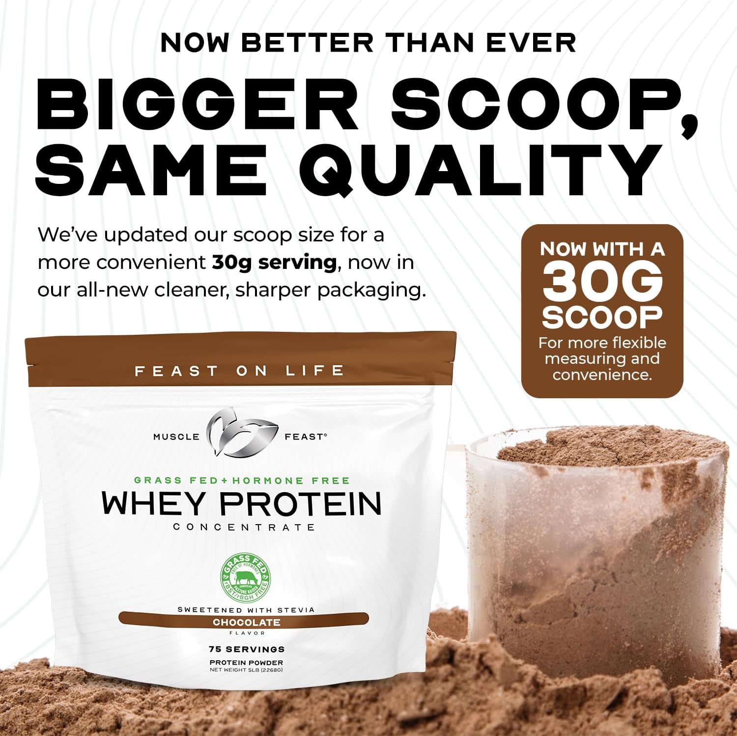 5lb Muscle Feast Grass-Fed Vanilla Whey Protein Concentrate Powder - All Natural, Hormone Free, Pasture Raised
