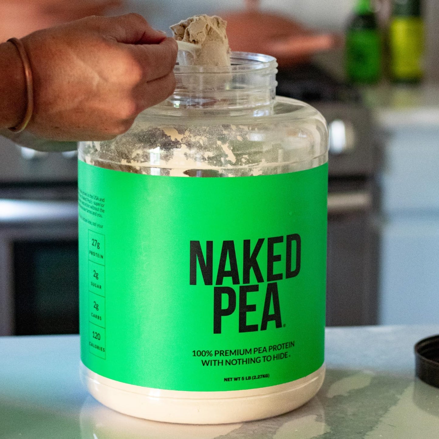 5LB Naked Pea Protein Powder - 100% Vegan Pea Protein Isolate from North American Farms - Unflavored Plant Protein Powder - Easy to Digest - 76 Servings