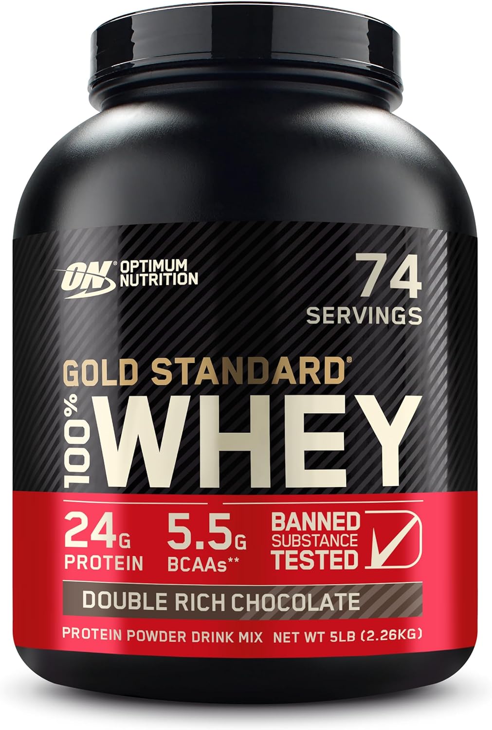 5lb Optimum Nutrition Gold Standard 100% Whey Protein Powder - Double Rich Chocolate