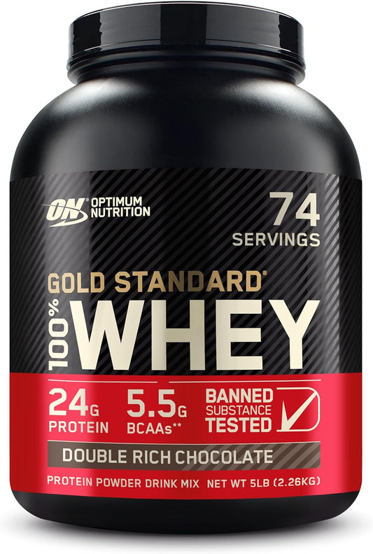 5lb Optimum Nutrition Gold Standard 100% Whey Protein Powder - Double Rich Chocolate