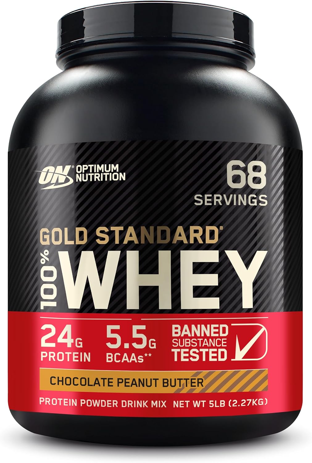 5lb Optimum Nutrition Gold Standard 100% Whey Protein Powder - Chocolate Peanut Butter - Varying Packaging