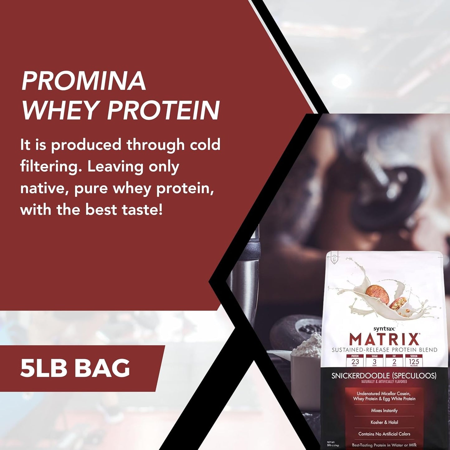 5lb Snickerdoodle Protein Powder Bundle: Syntrax Matrix Casein & Whey Protein with Worldwide Nutrition Keychain