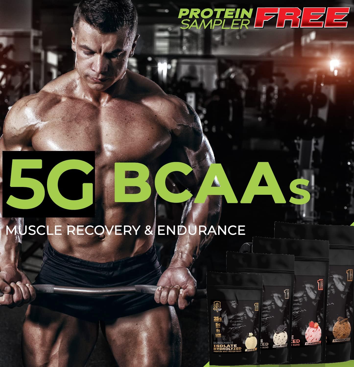 5LB Strawberry Whey Protein Isolate from THE HULK LAB - Non-GMO Isolate Protein Powder with Free Sampler on First Order