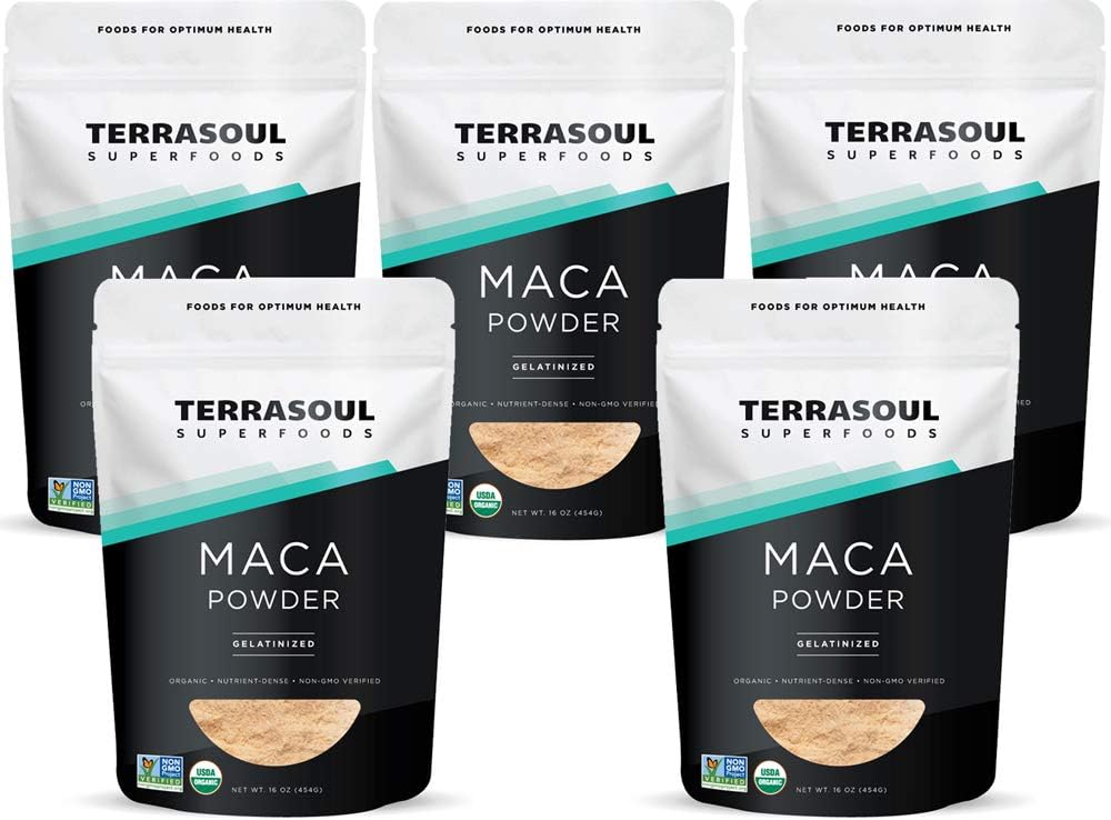 5lb Terrasoul Superfoods Organic Gelatinized Maca Powder - Premium Quality for Stamina & Energy Boost, Easy Digestion