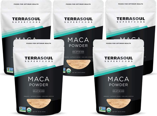5lb Terrasoul Superfoods Organic Gelatinized Maca Powder - Premium Quality for Stamina & Energy Boost, Easy Digestion