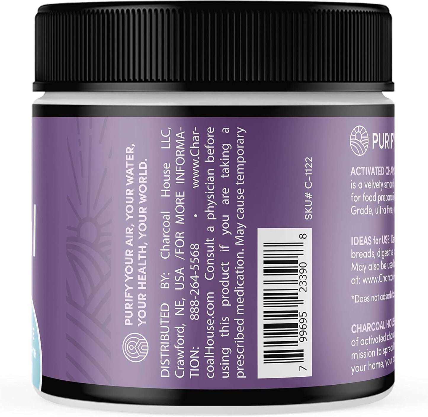 5oz Charcoal House ULTRA FINE Coconut Activated Charcoal Powder for Culinary and Cosmetic Use - Velvety Smooth Texture for Smoothies, Ice Creams, Pastries, and Soaps - Soft Finish, No Grit
