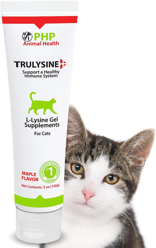 5oz Pet Health Pharma Trulysine Viralysine L-Lysine Gel Supplement for Cats - Boost Immune Health, Reduce Sneezing and Runny Nose - Maple Flavor - All Ages