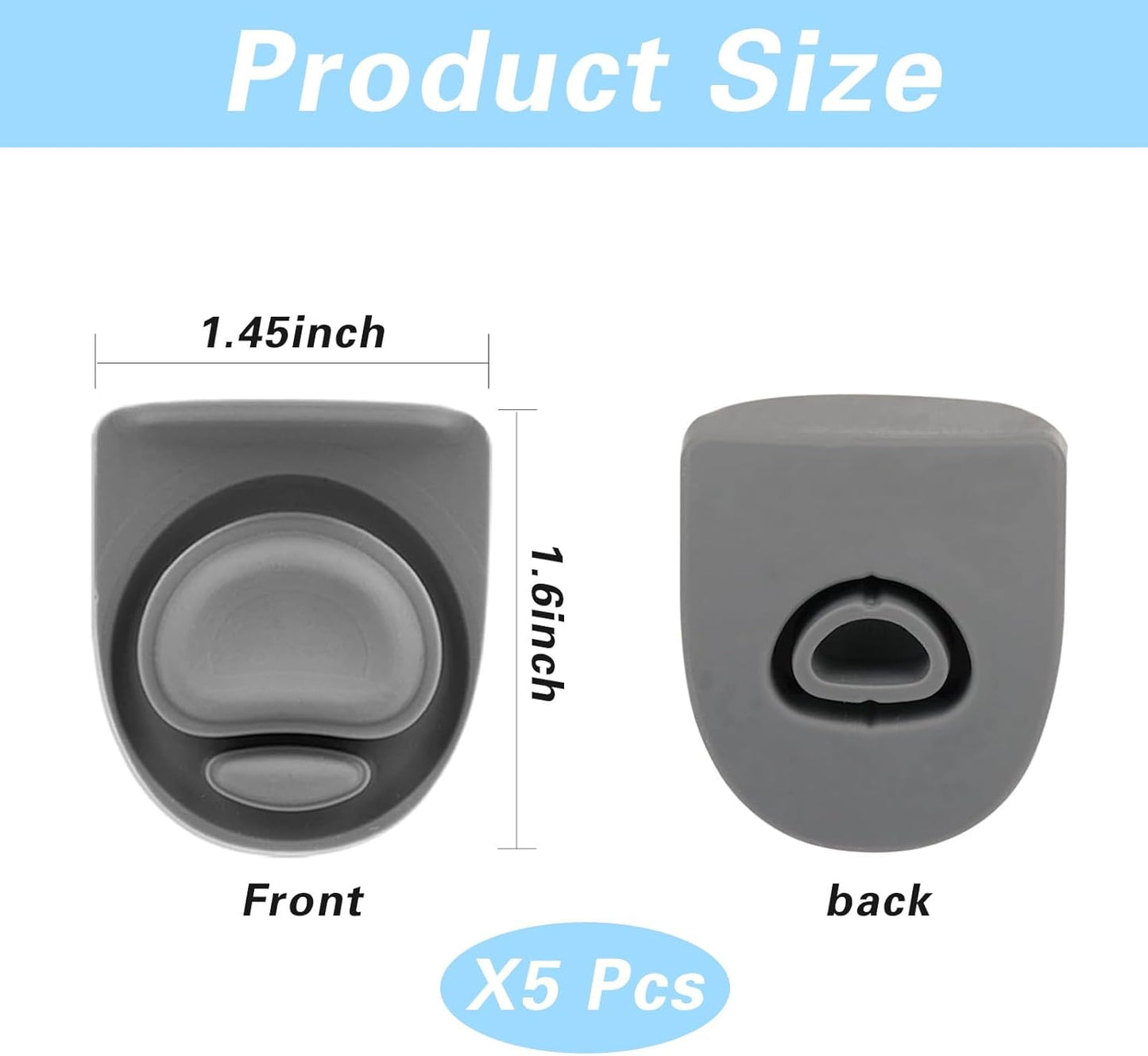 5PCS Gray BPA-Free Silicone Replacement Stopper Parts for Owala FreeSip Water Bottles