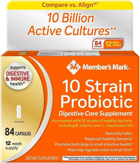 5x Probiotic Digestive Care Supplement - Member's Mark 84ct. Bottle Pack
