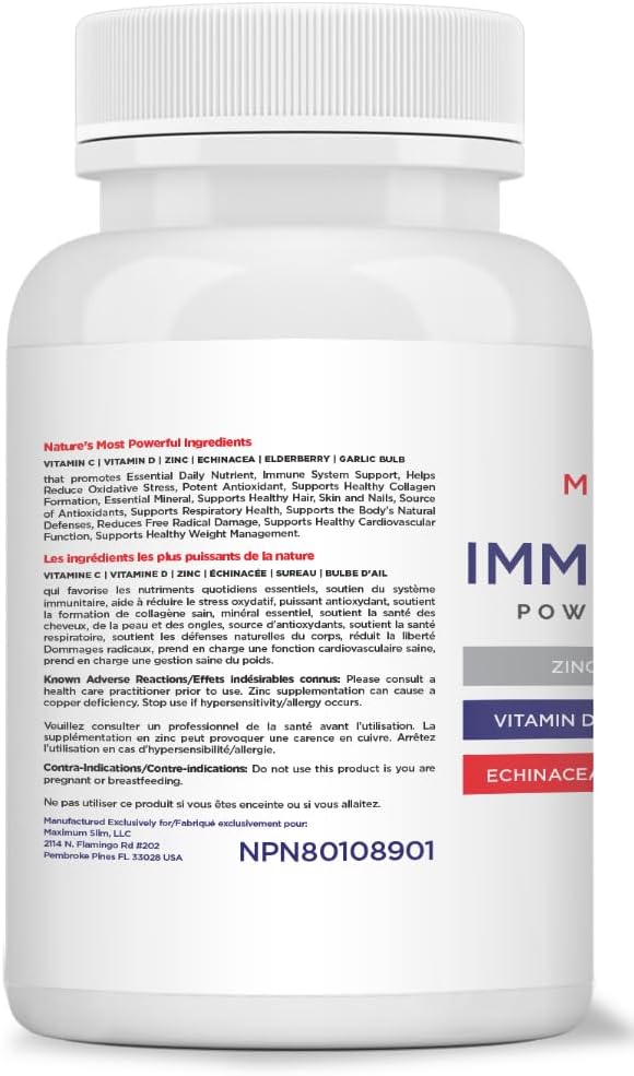 6-in-1 Immune Defense Supplement with Zinc, Vitamin C, Elderberry, Vitamin D, Echinacea, & Garlic - 60 Count