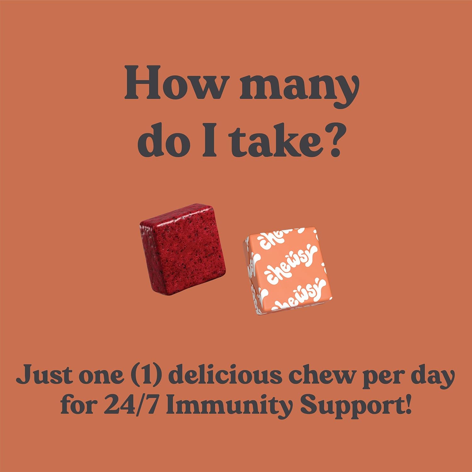 6-in-1 Immune Support Fruity Chews with Elderberry, Vitamin C, A & D, Zinc & Selenium - 30-Day Supply for Adults and Kids