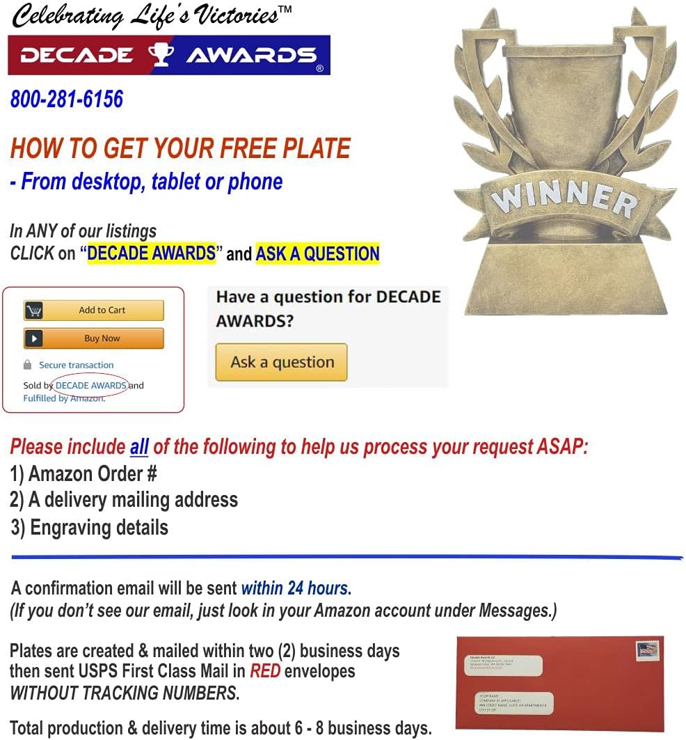 6 Inch Tall Football Bronze Finished Trophy with Engraved Plate - FFL Gridiron Award by Decade Awards