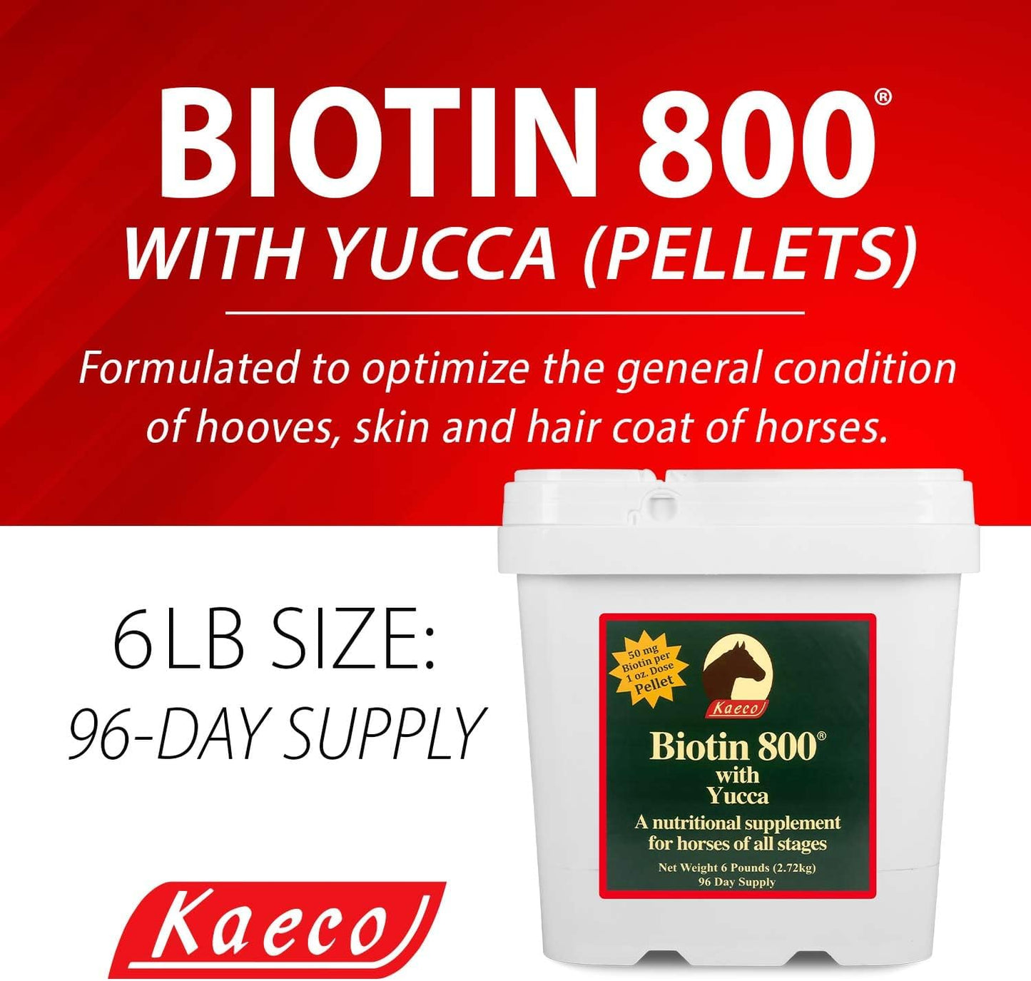 6 lb RJ Matthews Biotin 800 Pellets for Horse Hoof Health and Coat Shine