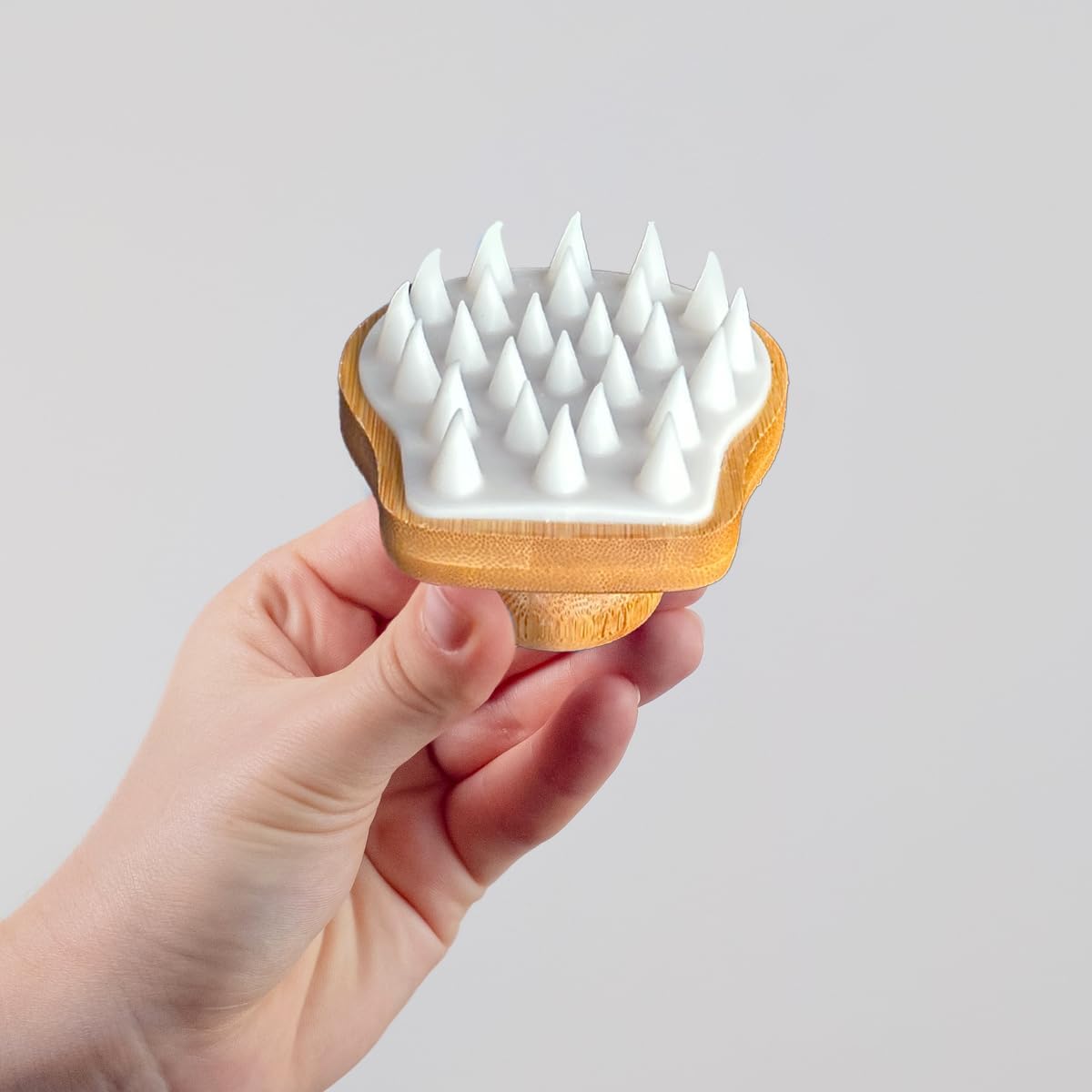 6 Month Supply of SugarbearPro Bamboo Scalp Massager & Scrubber + Vegan Hair Vitamin Gummies with Extra Strength Biotin for Healthy Hair & Scalp Care