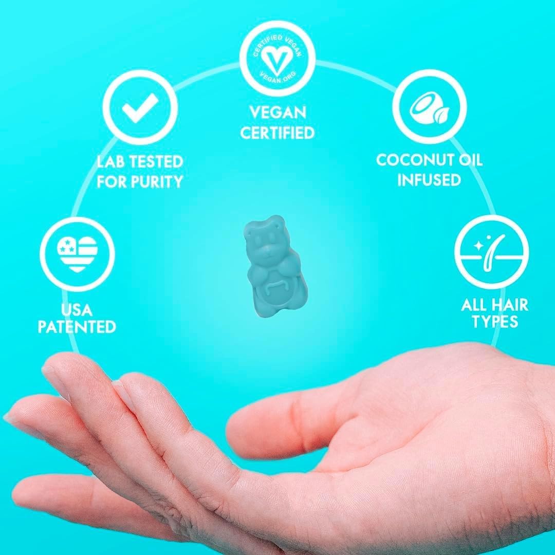 6 Month Supply of SugarbearPro Gentle Detangling Bamboo Hair Brush & Vegan Hair Vitamin Gummies with Extra Strength Biotin 6000mcg for Healthy Hair Types