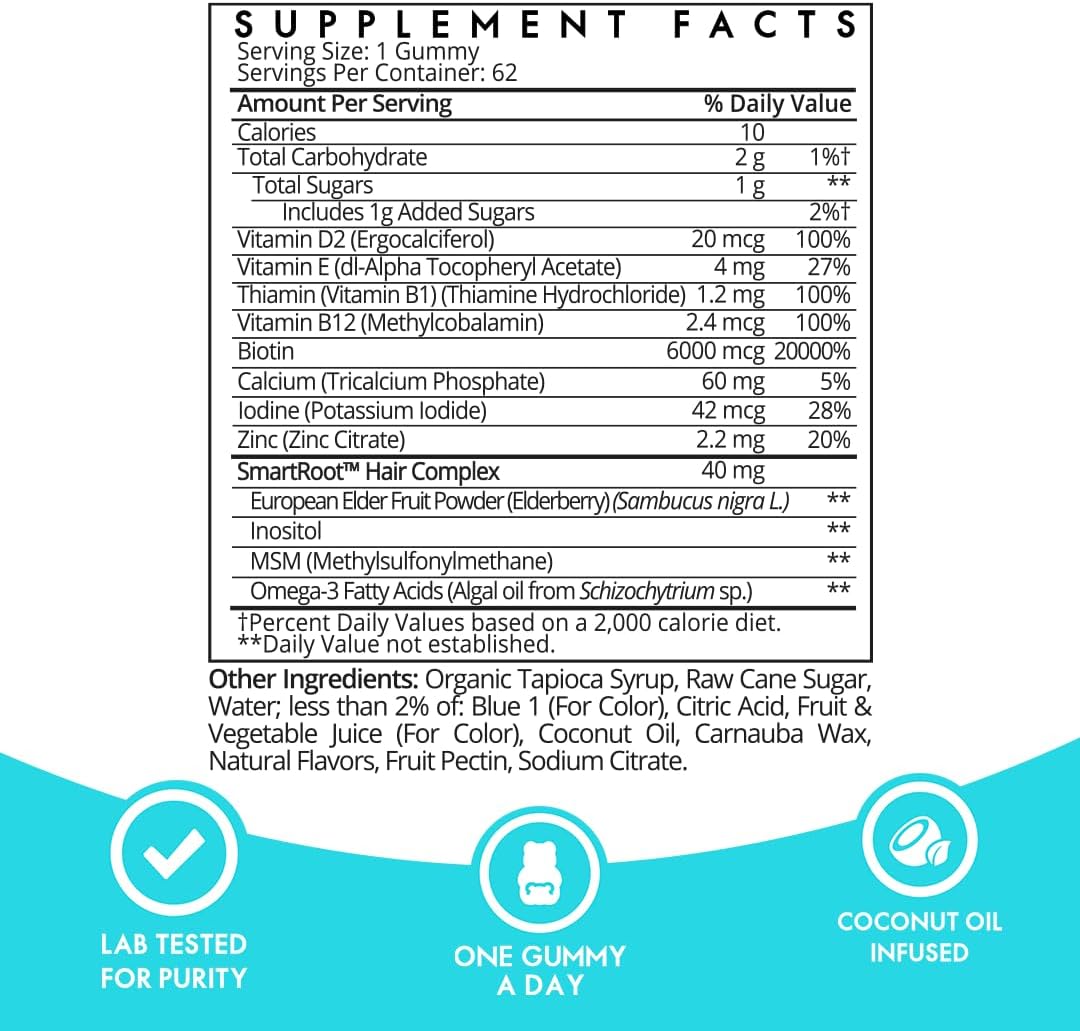 6-Month Supply SugarbearPro Glass Nail File & Buffer + Vegan Hair & Nail Vitamin Gummies - Extra Strength Biotin 6000mcg for Stronger Nails