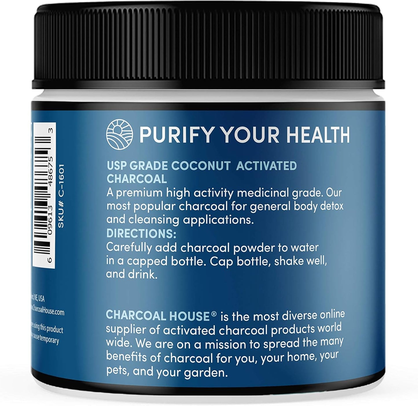 6 oz Medical Grade Coconut Shell Activated Charcoal Powder for Detox & Cleanse - High Adsorptive Capacity - Fast Acting & Naturally Detoxifying