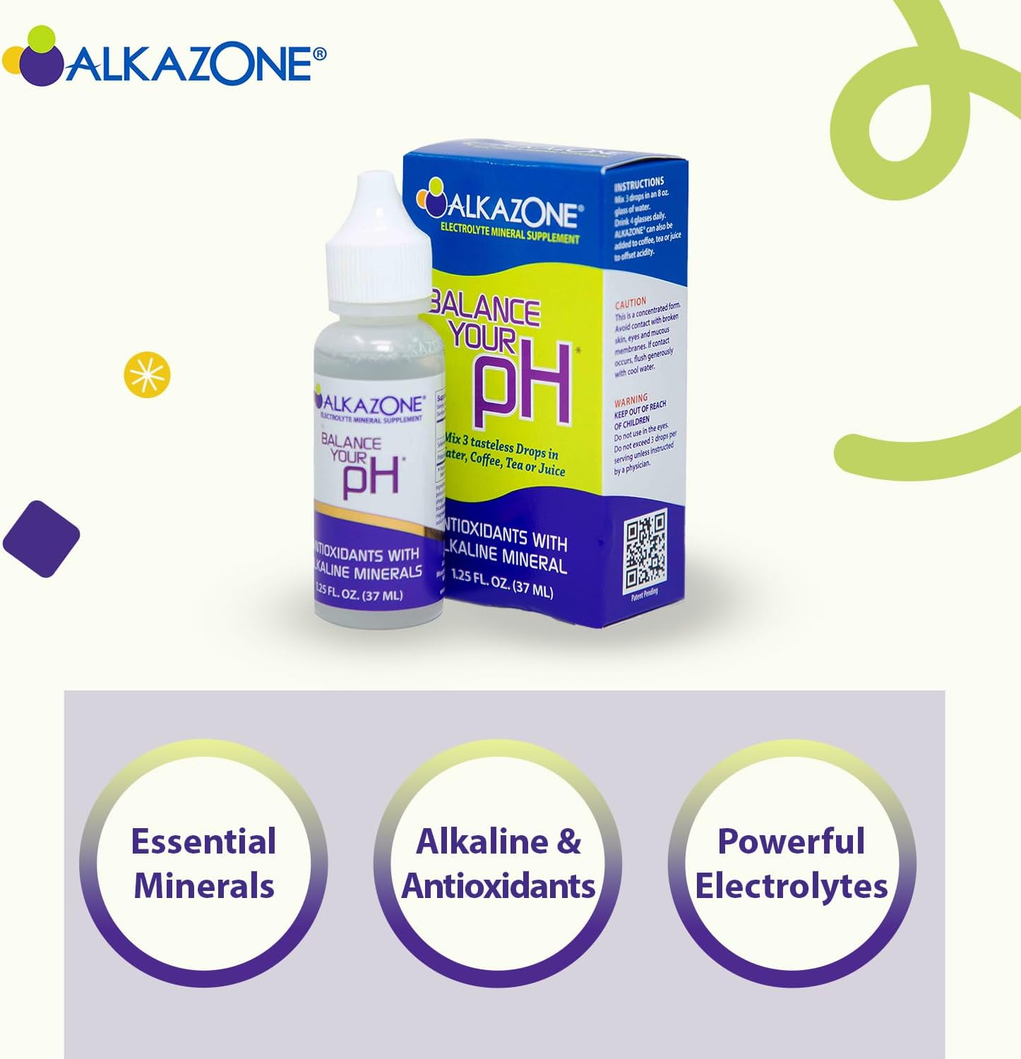 6-Pack ALKAZONE Antioxidants Alkaline Mineral Booster & Supplements for pH Balance