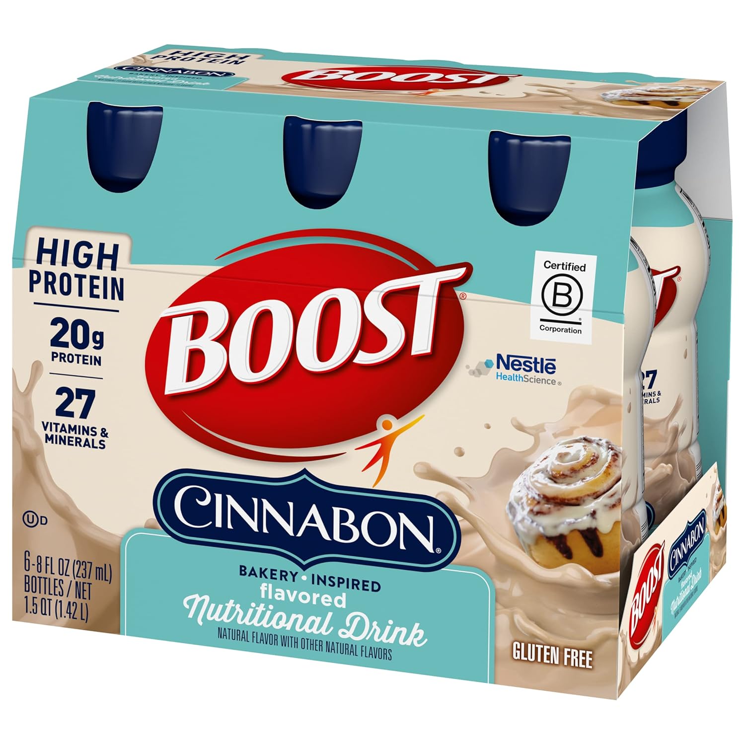 6-Pack BOOST High Protein Nutritional Drink in Cinnabon Flavor - Pack of 2