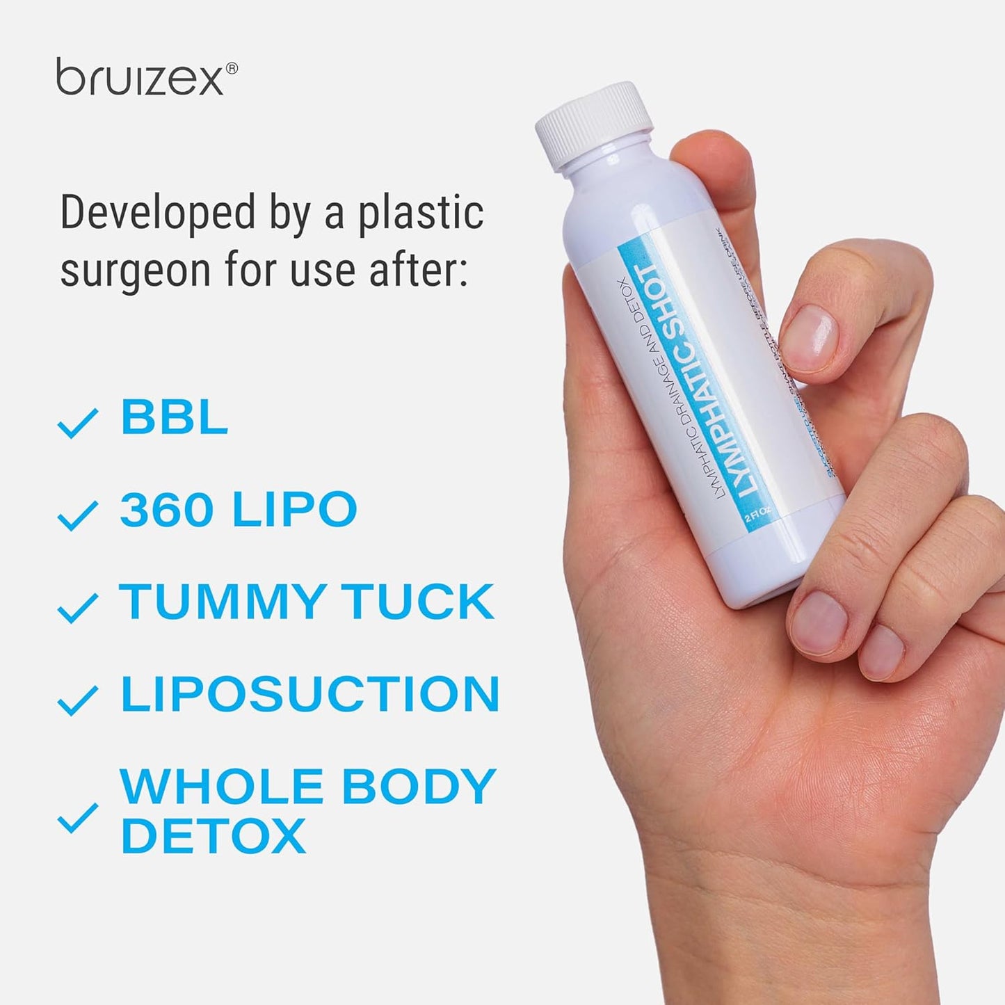 6-Pack Bruizex Lymphatic Drainage Shots, 12 Oz Drink Supplement for Full Body Cleanse & Detox, Support Lymphedema, Lipedema, Liposuction Recovery, Post-Massage & Manual Drainage