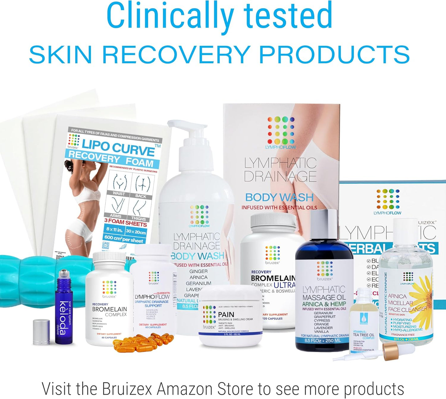 6-Pack Bruizex Lymphatic Drainage Shots, 12 Oz Drink Supplement for Full Body Cleanse & Detox, Support Lymphedema, Lipedema, Liposuction Recovery, Post-Massage & Manual Drainage
