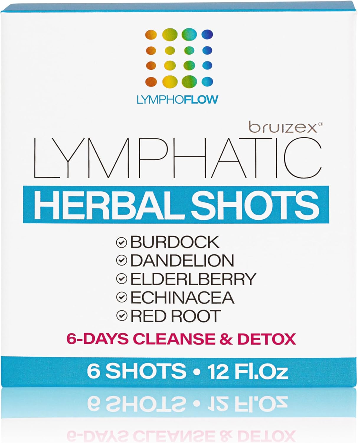 6-Pack Bruizex Lymphatic Drainage Shots, 12 Oz Drink Supplement for Full Body Cleanse & Detox, Support Lymphedema, Lipedema, Liposuction Recovery, Post-Massage & Manual Drainage