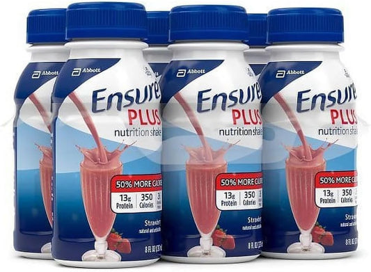 6 Pack Ensure Plus Ready To Drink Nutrition Shake - Strawberry, 8 oz each