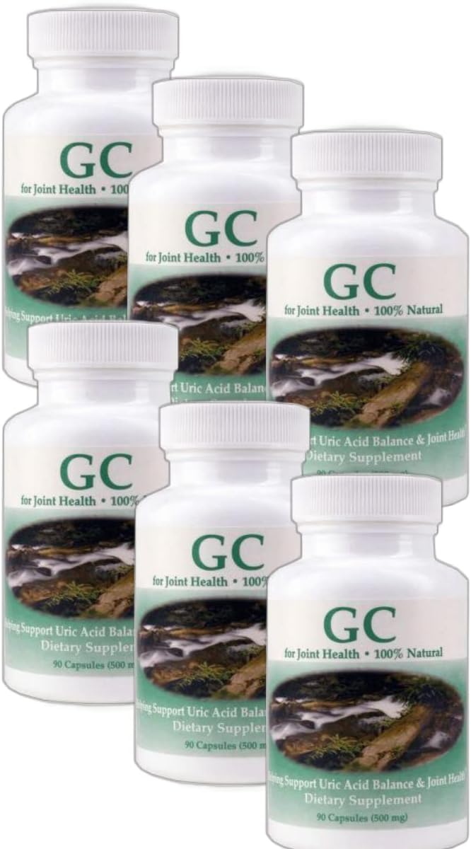 6-Pack GC GoutCare Capsules for Uric Acid Management & Joint Support with Turmeric, Garlic, Milk Thistle - 90 Capsules/Bottle
