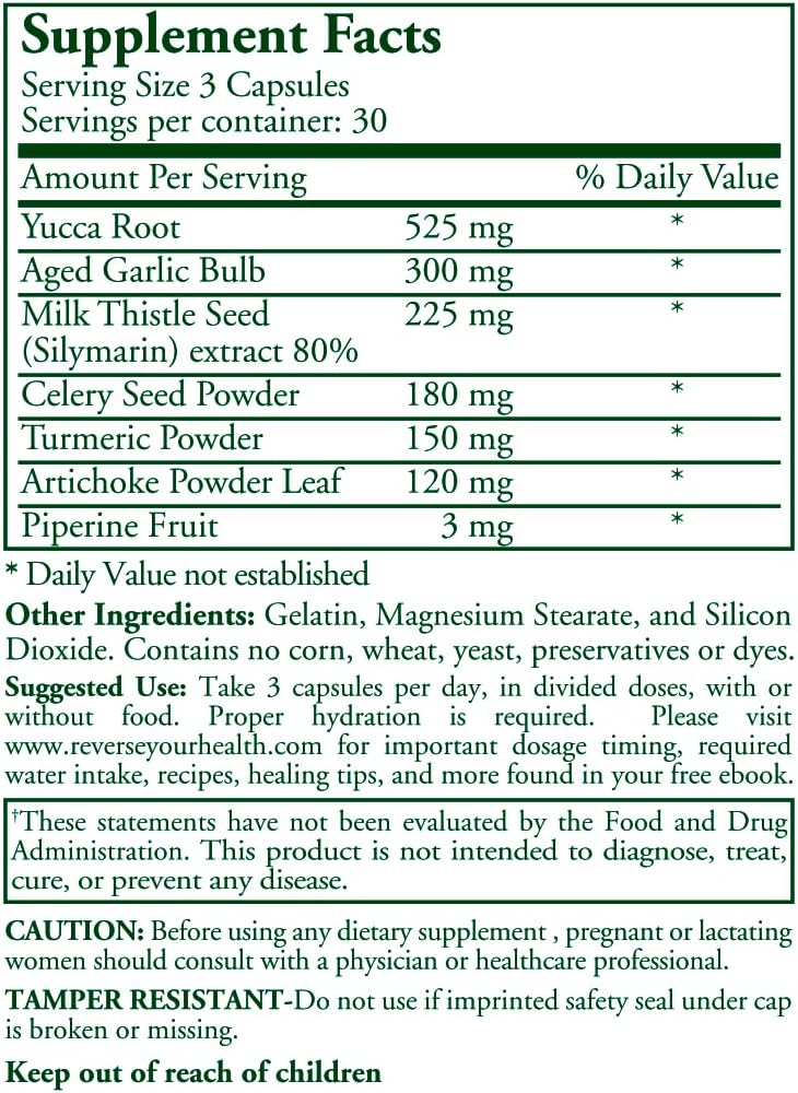 6-Pack GC GoutCare Capsules for Uric Acid Management & Joint Support with Turmeric, Garlic, Milk Thistle - 90 Capsules/Bottle