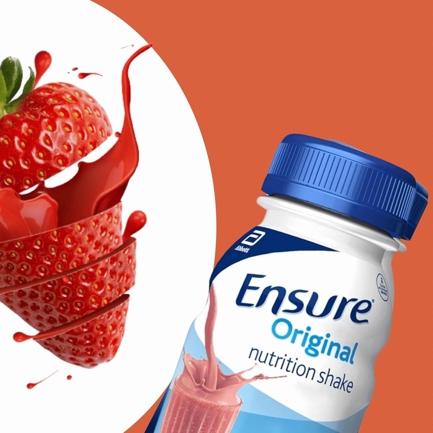 6 Pack Kaxilu Ensure Original Nutrition Shakes in Strawberry Flavor - Packed with Vitamins & Minerals, Includes Drinkolin Straws - 8 OZ