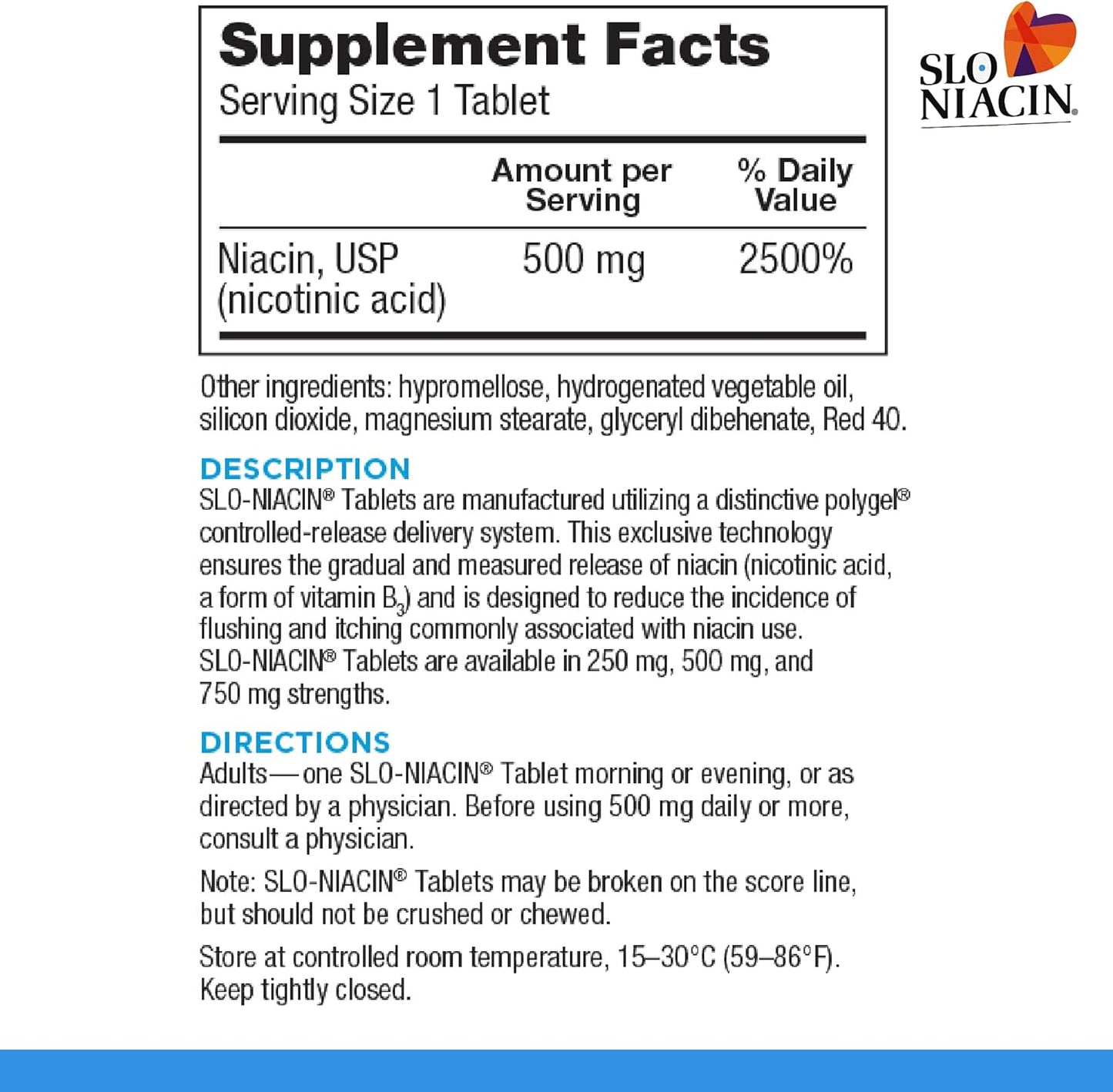 6-Pack Kinara Slo Niacin 500mg Flush Free Capsules/Tablets for Heart, Energy, Circulation - 100 Pills, Vitamin B3 Supplement