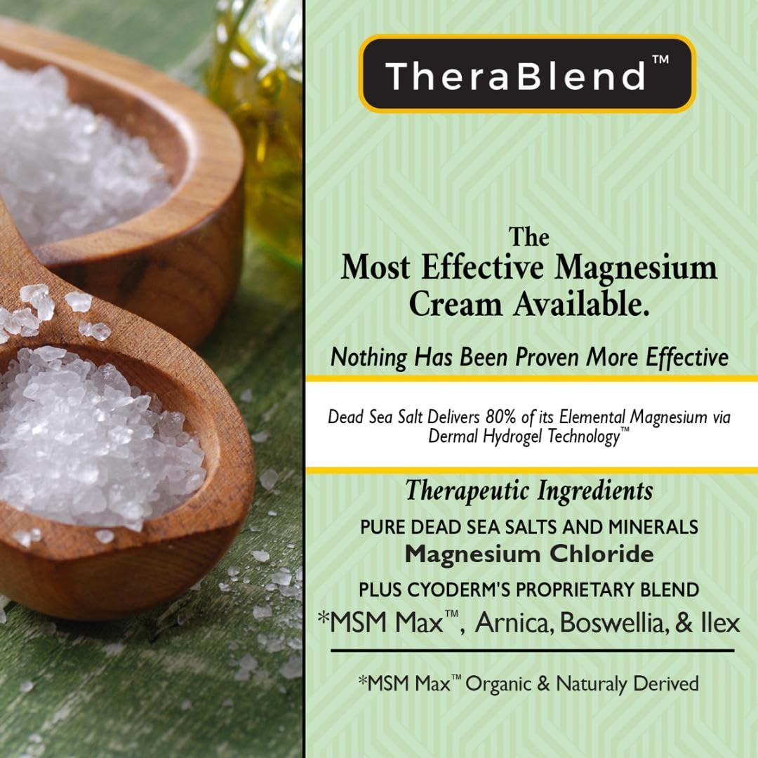 6 Pack of CryoDerm Magnesium Calming Cream Travel Packets - 0.33oz Each