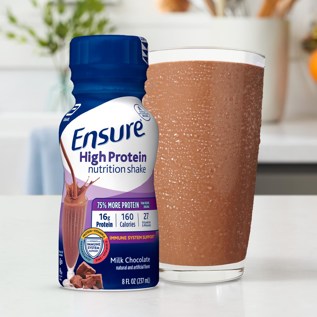 6 Pack of Ensure High Protein Milk Chocolate Nutrition Shakes, 8 Fl Oz Each