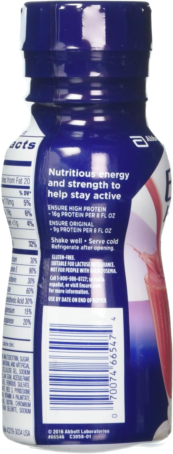 6-Pack of Ensure High Protein Nutrition Shakes in Strawberry Flavor