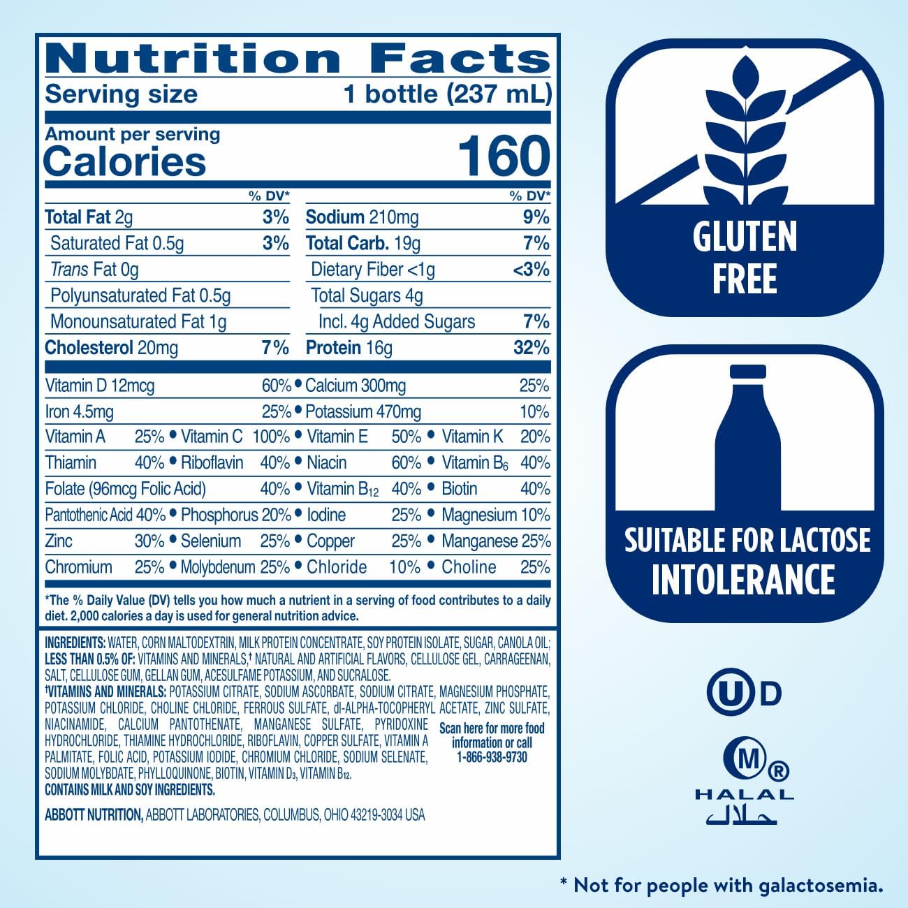 6 Pack of High Protein Vanilla Nutrition Shakes for Balanced Nutrition