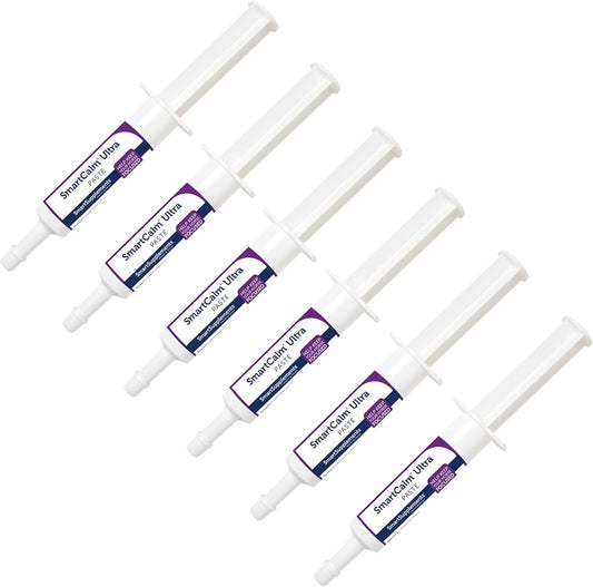 6 Pack of SMARTPAK SmartCalm Ultra Paste - Horse Calming Supplement without Herbs or Sugar for Skittish Horses