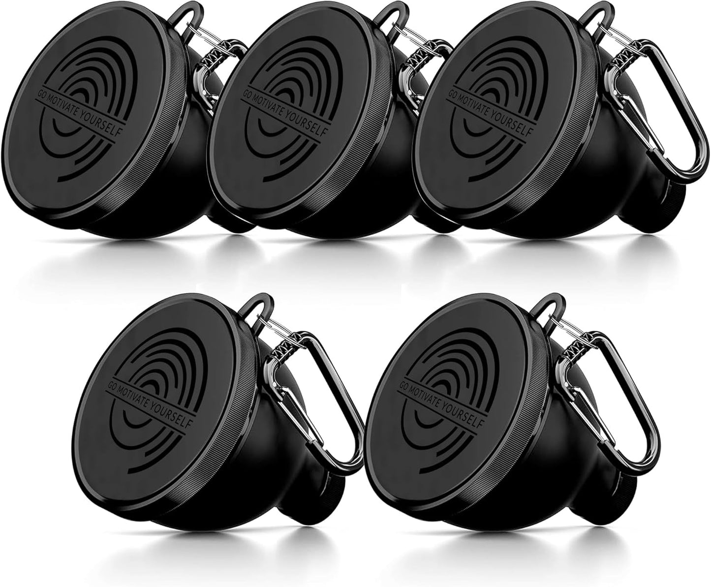 6-Pack Shaker Bottles with Agitator + 5-Pack Protein Funnels Bundle for Fitness - BPA-Free & Dishwasher Safe with Carabiner