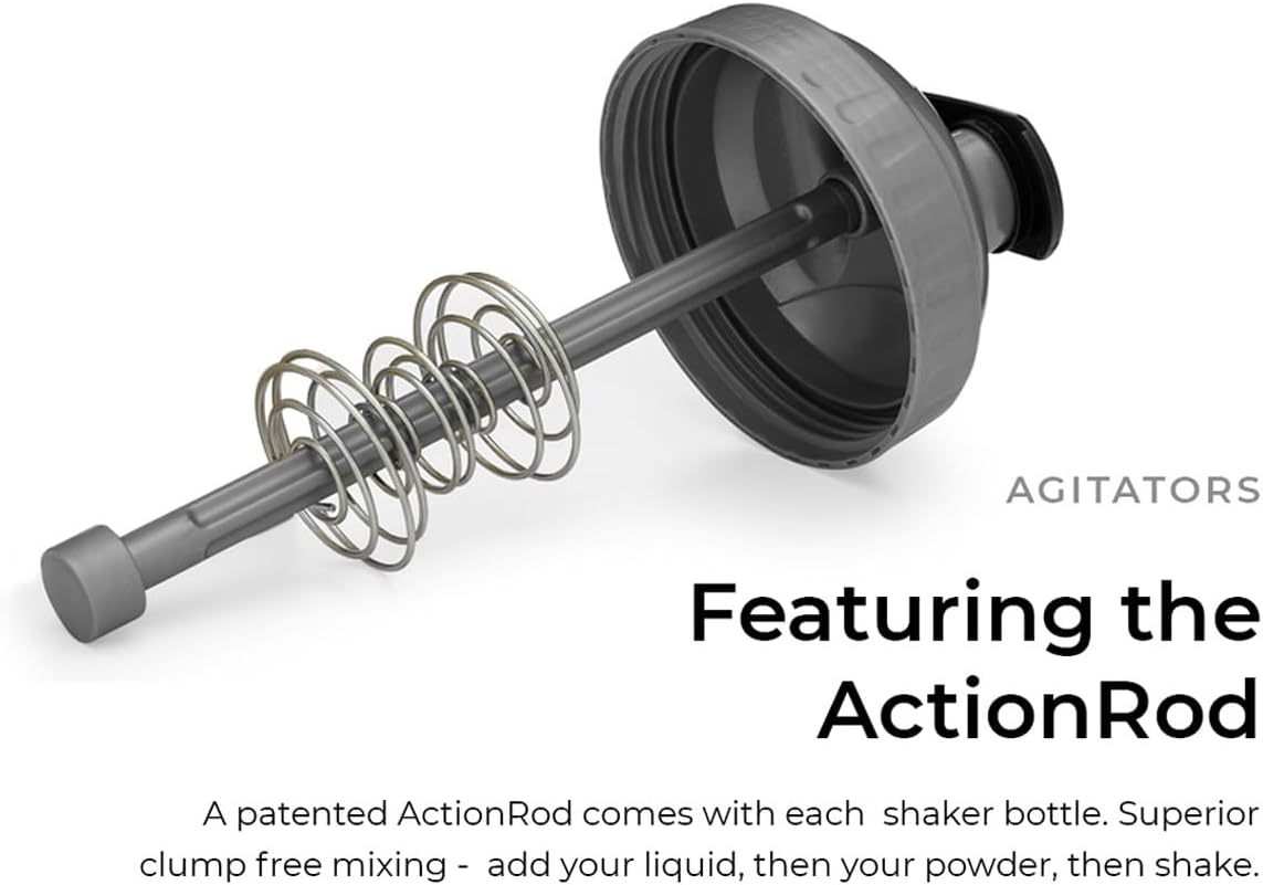 6-Pack Shaker Bottles with Agitator + 5-Pack Protein Funnels Bundle for Fitness - BPA-Free & Dishwasher Safe with Carabiner