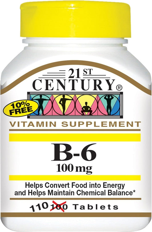 6 Packs of 21st Century B-6 100 mg Tablets - Total 660 Tablets