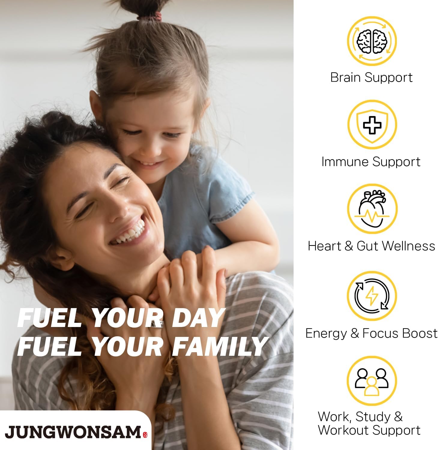 6-Year Korean Red Ginseng Extract & Royal Honey Sticks - 100 Pack | 70mg Ginseng, 15% Honey | Energy & Immune Support Supplement for Men & Women