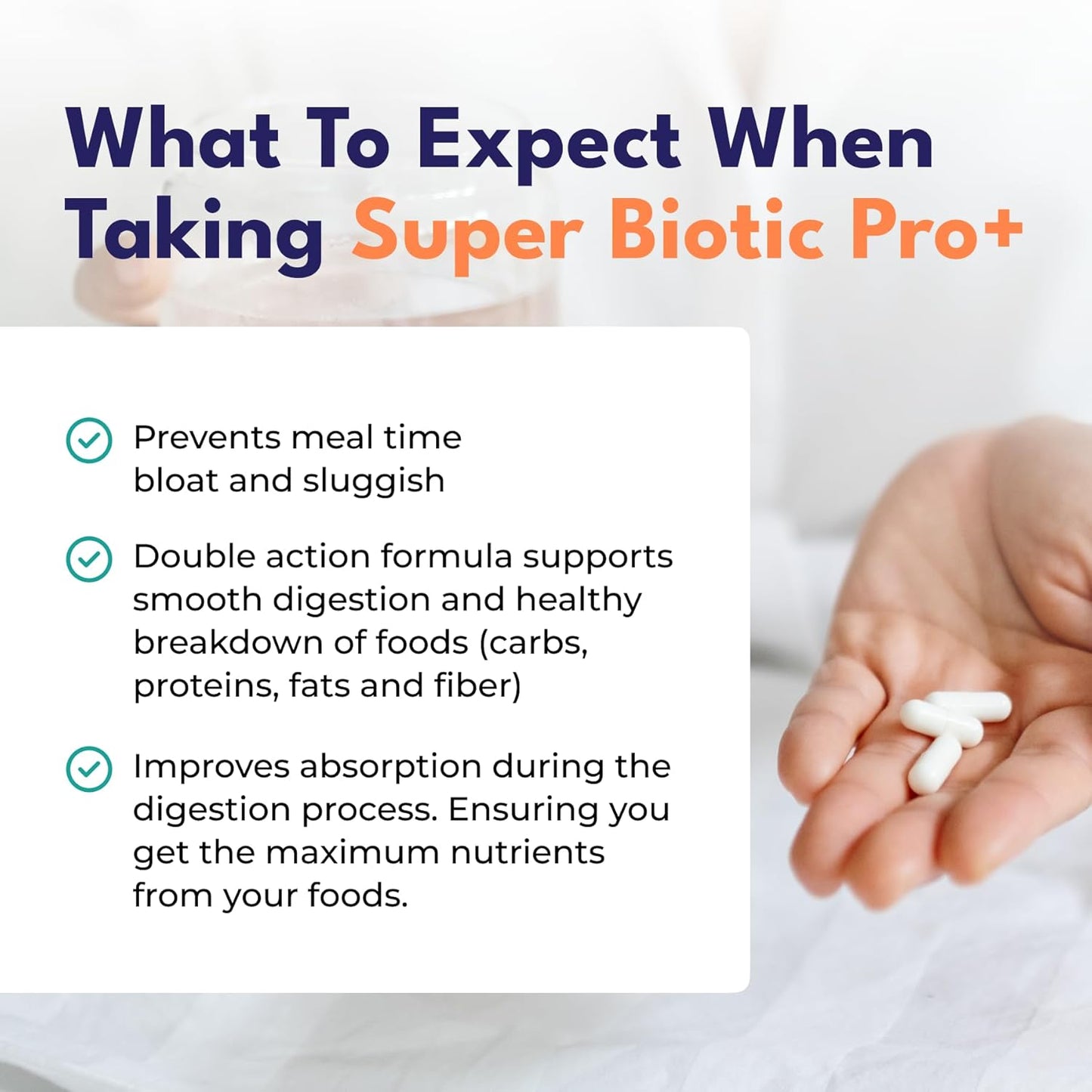 60 Billion Probiotic Supplement with Digestive Enzymes and Organic Prebiotics - Constipation Relief for Adults - Bowel Movement Support - Eases IBS - 30 Capsules