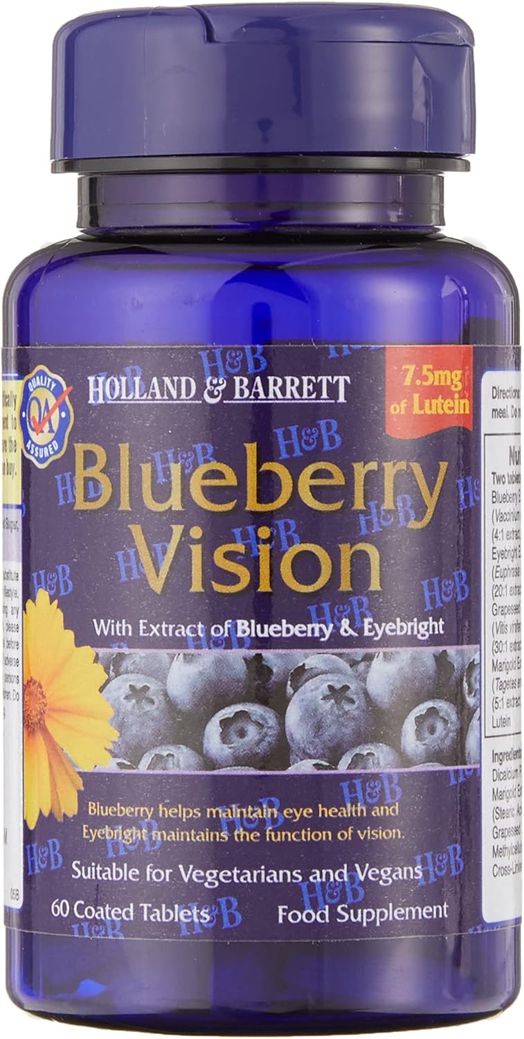 60 Blueberry Vision Capsules by Holland & Barrett - Supports Eye Health and Vision
