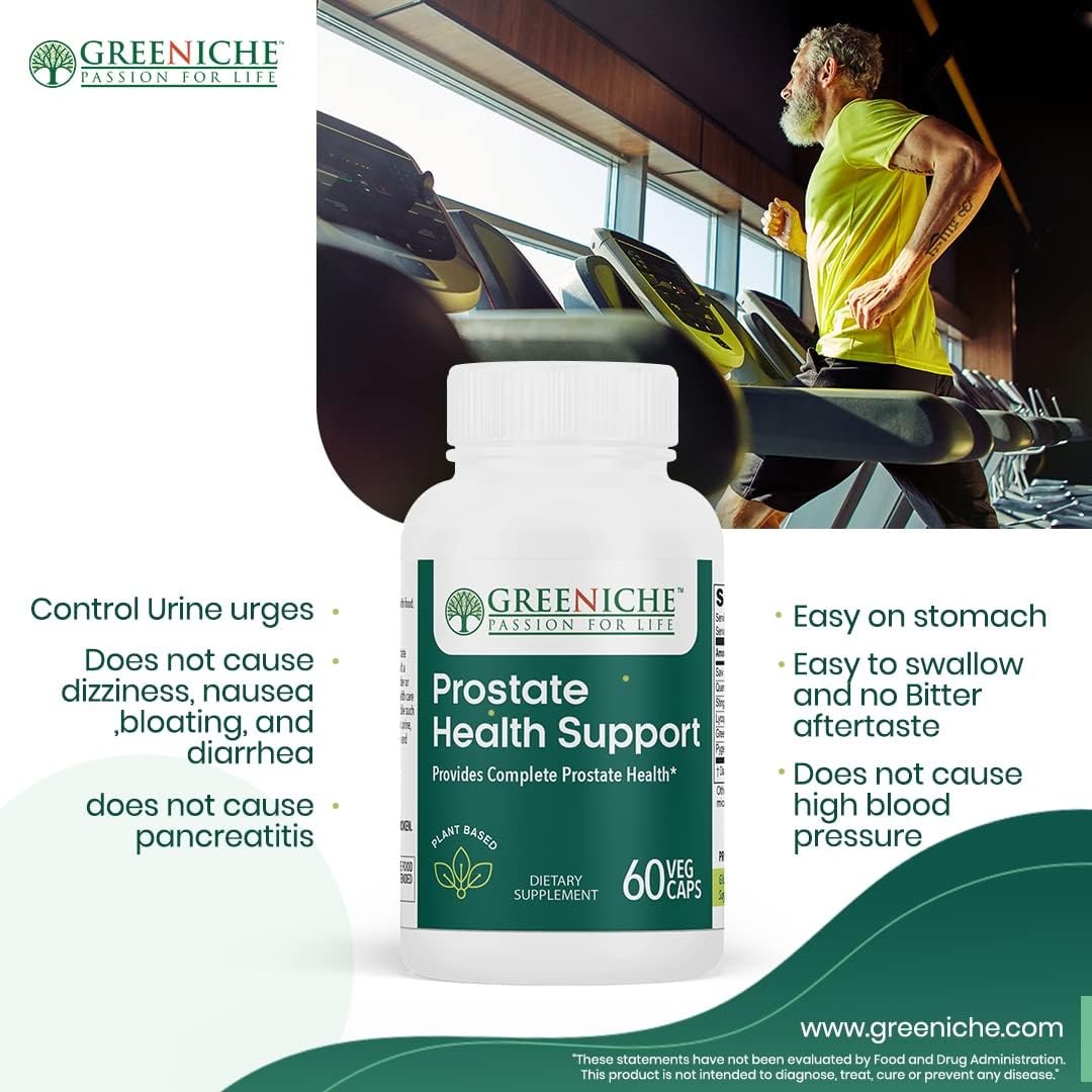 60 Cap Greeniche Halal Saw Palmetto Prostate Supplement for Men - Supports Prostate Health, Bladder Control, and Urinary Flow