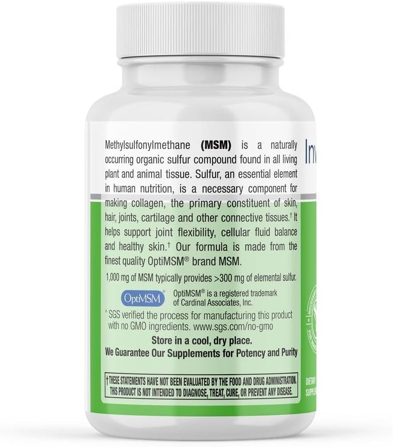 60 caplets of INVIGOFLEX MSM - Methylsulfonylmethane for Joint Health and Mobility