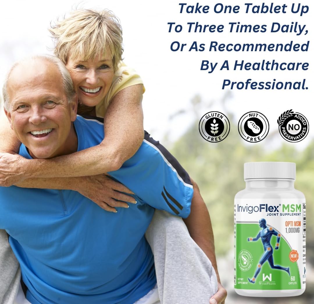 60 caplets of INVIGOFLEX MSM - Methylsulfonylmethane for Joint Health and Mobility