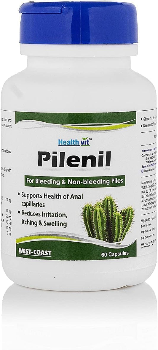60-Capsule Pub Pilenil: Relief for Bleeding and Non-Bleeding Piles
