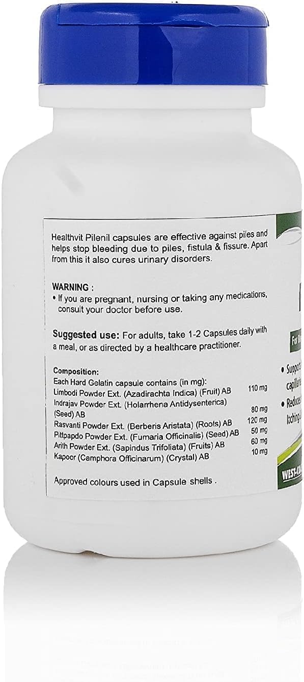 60-Capsule Pub Pilenil: Relief for Bleeding and Non-Bleeding Piles