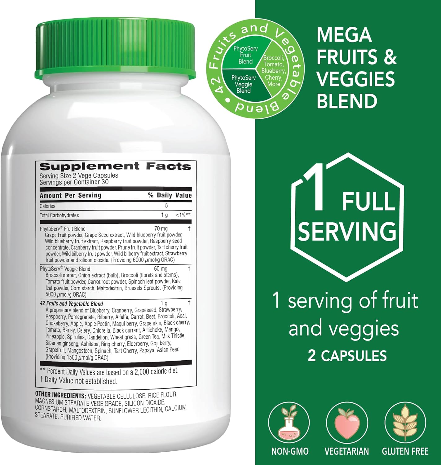 60 Capsules Botanic Choice Mega Fruits and Veggies Blend + 90 Capsules Gall Bladder Complex Bundle for Energy Balance, Superfood Supplement, and Healthy Digestive Function