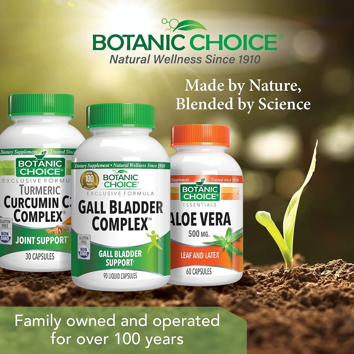 60 Capsules Botanic Choice Mega Fruits and Veggies Blend + 90 Capsules Gall Bladder Complex Bundle for Energy Balance, Superfood Supplement, and Healthy Digestive Function